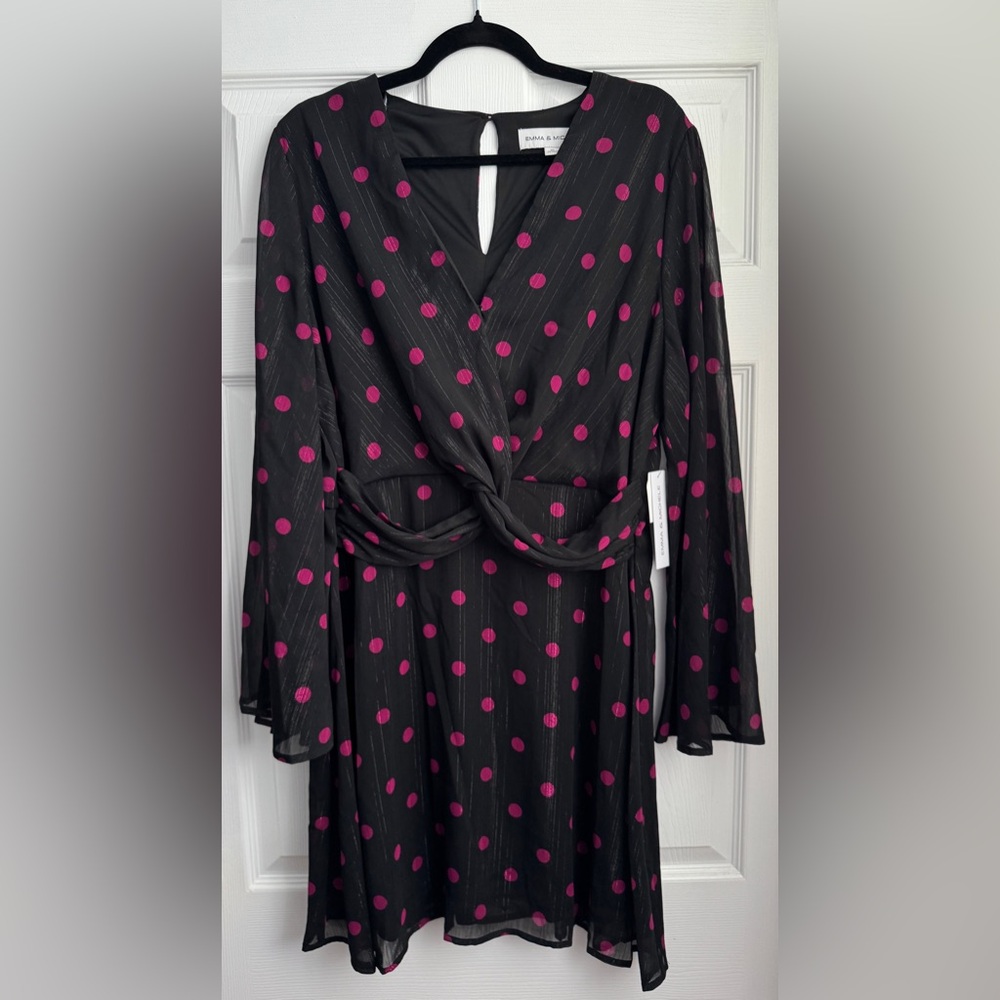 Emma & Michele Polka Dot Dress, Size XL - NWT